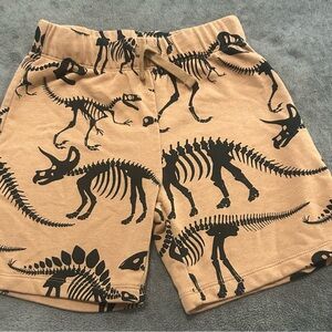H&M Tan Dinosaur Print Shorts Relaxed Fit